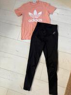 Dames sport ser lange zwarte broek en Adidas t shirt S/36, Kleding | Dames, Ophalen of Verzenden, Zo goed als nieuw, Maat 36 (S)