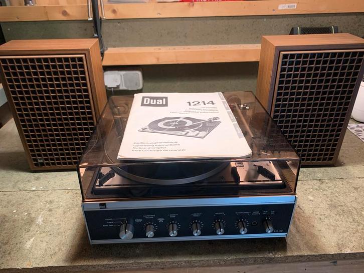 Dual HS39 + 1214 Platenspeler + Speakers, Audio, Tv en Foto, Platenspelers, Gebruikt, Platenspeler, Dual, Pitch-regelaar, Automatisch