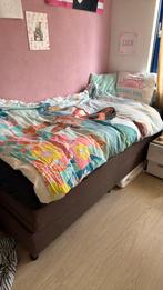 boxspring, Huis en Inrichting, Slaapkamer | Boxsprings, Ophalen, 90 cm, Eenpersoons, Bruin
