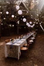 Bruiloft decoratie, tafelkleden, windlichten, lampionnen etc, Ophalen, Zo goed als nieuw, Versiering, Geboorte of Huwelijk