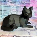 Beeldje van liggende kat, moderne geometrische decoratie,, Ophalen of Verzenden, Nieuw