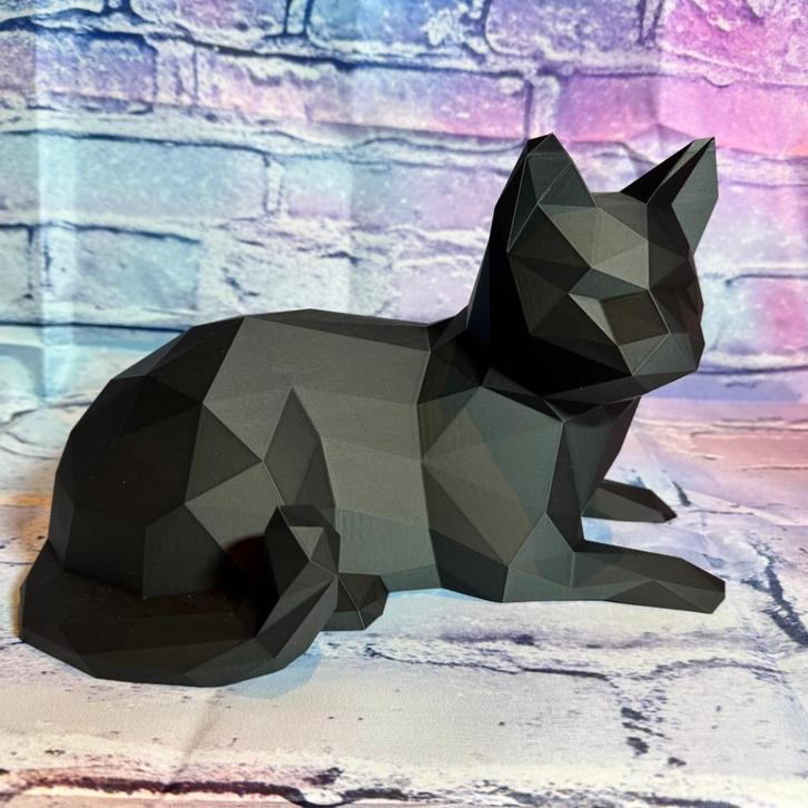 Beeldje van liggende kat, moderne geometrische decoratie,, Huis en Inrichting, Woonaccessoires | Overige, Nieuw, Ophalen of Verzenden