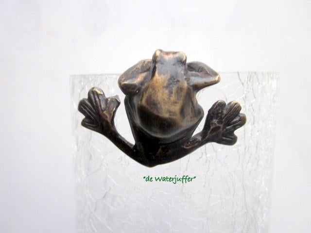 135* Bronzen hang kikker (Boven €75 geen verzendkosten), Ophalen of Verzenden, Nieuw, Overige materialen, Dierenbeeld