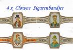 4 sigarenbandjes met clowns ( derk de vries ), Verzamelen, Rookartikelen, Aanstekers en Luciferdoosjes, Sigarenbandjes, Ophalen of Verzenden