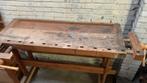 Houten Werkbank met Bankschroef, Doe-het-zelf en Verbouw, Werkbanken, Ophalen, Gebruikt, 70 tot 120 cm, Bankschroef