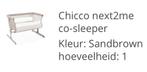 Chicco next2me co-sleeper sandbrown, Overige typen, Gebruikt, Ophalen of Verzenden