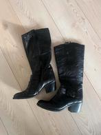 Zwarte leren laarzen, maat 37 B4you, Ophalen of Verzenden, Gedragen, Zwart, Lage of Enkellaarzen