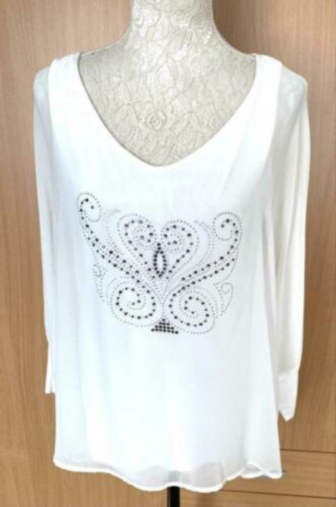Zay blouse/top maat 42 [v], Kleding | Dames, Tops, Zo goed als nieuw, Maat 42/44 (L), Wit, Lange mouw, Ophalen of Verzenden