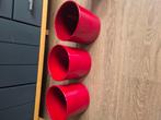 Bloempotten rood 3 stuks, Ophalen, Gebruikt, Rond, Binnen