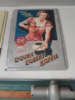 Douwe egberts koffie blik reclamebord DE, Ophalen of Verzenden