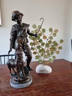 Oud antiek Bronzen Beeld Herder met Schaap, Antiek en Kunst, Ophalen