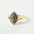 VNTG atelier - Vintage goud 14 karaat gouden ring diamant, Ophalen of Verzenden, Zo goed als nieuw, 17 tot 18, Dame