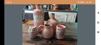 Nette roze vazen/deco set, Huis en Inrichting, Overige kleuren, Ophalen of Verzenden, Minder dan 50 cm, Glas