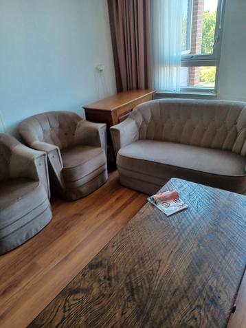 Vintage Bank en Fauteuils - Stijlvolle Set beschikbaar voor biedingen