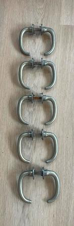 5 vintage LIPS Deurklinken Stijlvol ANTIEK nikkel deurbeslag, Ophalen of Verzenden, Koper of Messing, Klink of Kruk