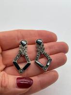 A761 Prachtige zilveren oorbellen onux markasiet, Sieraden, Tassen en Uiterlijk, Oorbellen, Hangers, Ophalen of Verzenden, X, Met edelsteen