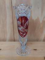 Vintage glazen vaas kristal kristalglas vaasje vogel Ruby, Ophalen of Verzenden