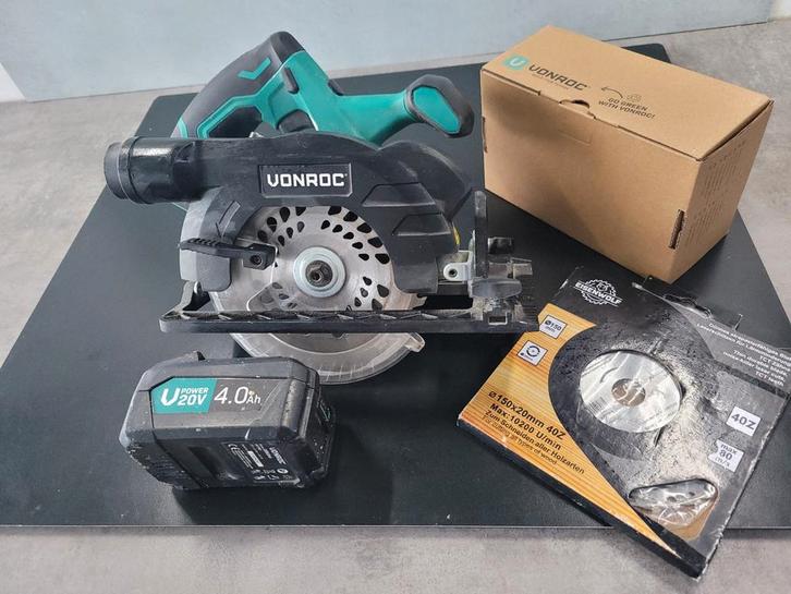 Vonroc Accu Cirkelzaag - Zo goed als nieuw!, Doe-het-zelf en Verbouw, Gereedschap | Zaagmachines, Zo goed als nieuw, Cirkelzaag