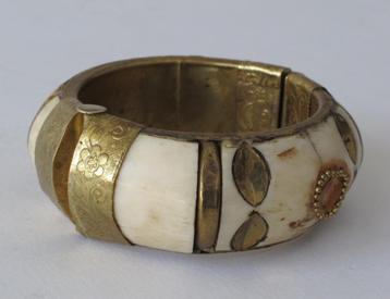 Vintage scharnier armband India - been en messing - Boho beschikbaar voor biedingen