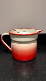 Melkkoker rood / rood emaille, Ophalen of Verzenden