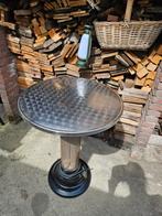 RVS tuintafel met infrarood verwarming poot, Tuin en Terras, Tuintafels, Ophalen, Gebruikt, Rond, Rvs