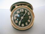 Jewelled travel alarm clock, by Junghans Germany 2x, Ophalen of Verzenden, Gebruikt, Wekker of Tafelklok