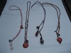 a beautiful stone lange ketting edelsteen leer uniek, Ophalen of Verzenden, Nieuw, Steen of Mineraal