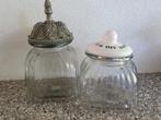 2 x glazen snoep/koekjes pot, Ophalen of Verzenden, Zo goed als nieuw, Glas, Pot, Bus of Blik