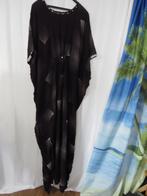 zwarte kaftan met print  zilveren rand langs mouw o.o. 80 cm, Ophalen of Verzenden, Zo goed als nieuw, Zwart, Onder de knie