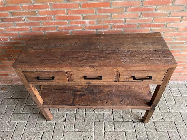 Sidetable 110 cm massief oud hout voorraad ACTIEPRIJS, Huis en Inrichting, Kasten | Ladekasten, Nieuw, Minder dan 100 cm, 100 tot 150 cm
