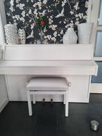 Compacte witte piano C. Bech met kruk (niet gestemd), Ophalen of Verzenden