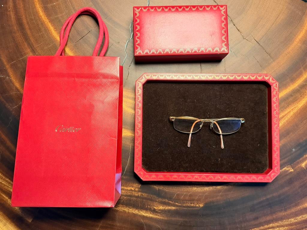 Vintage Cartier Santos Titanium montuur, Overige merken, Overige kleuren, Ophalen of Verzenden, Zo goed als nieuw