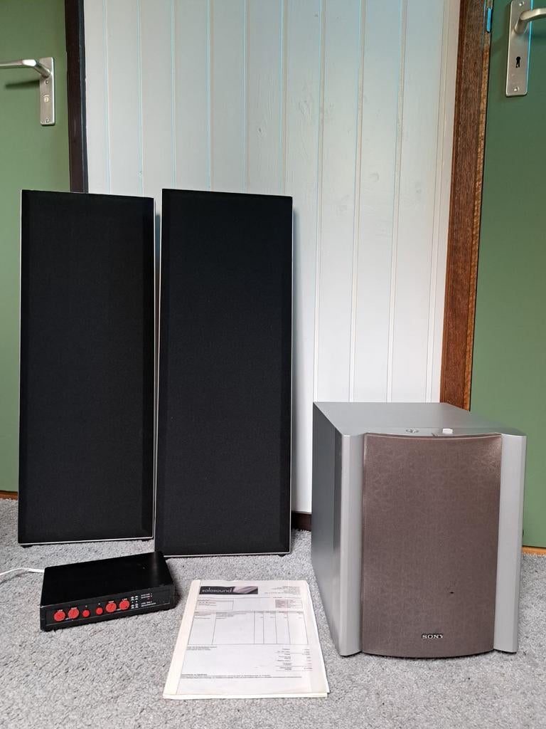 Solosound electrostaten met filter en subwoofer, Audio, Tv en Foto, Luidsprekers, Subwoofer, Zo goed als nieuw, 120 watt of meer