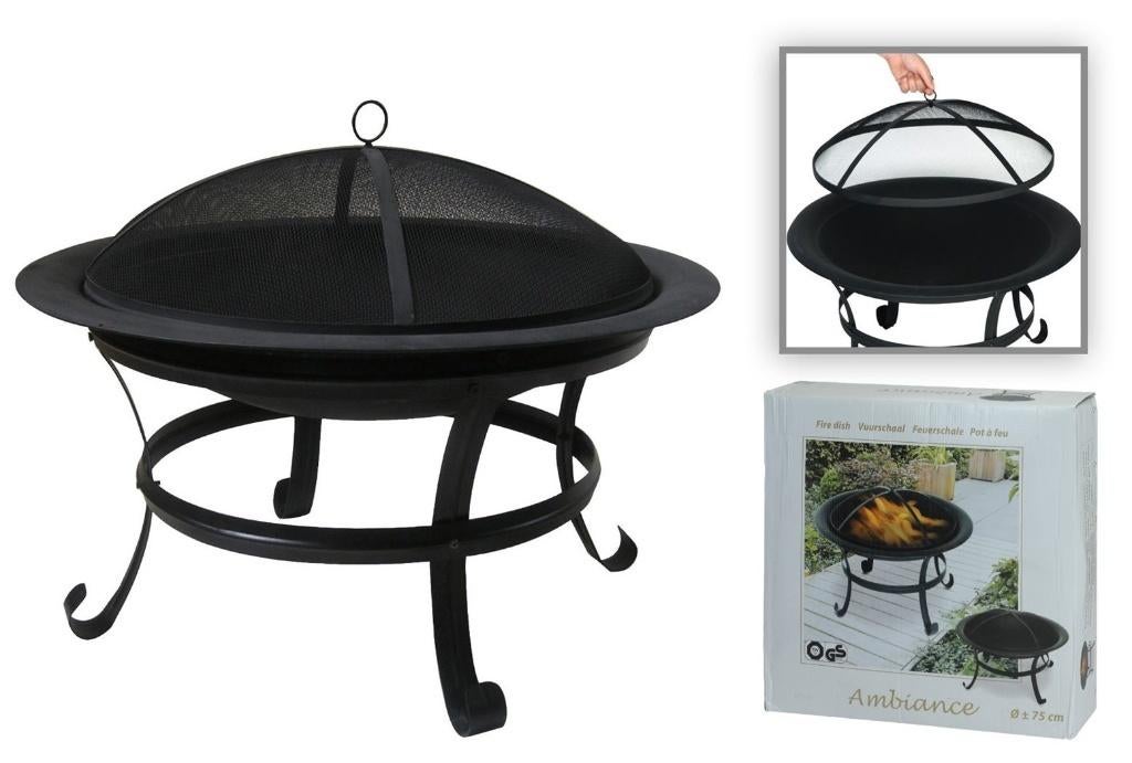 Vuurschaal Ø75cm zwart, Tuin en Terras, Vuurschalen, Ophalen, Nieuw