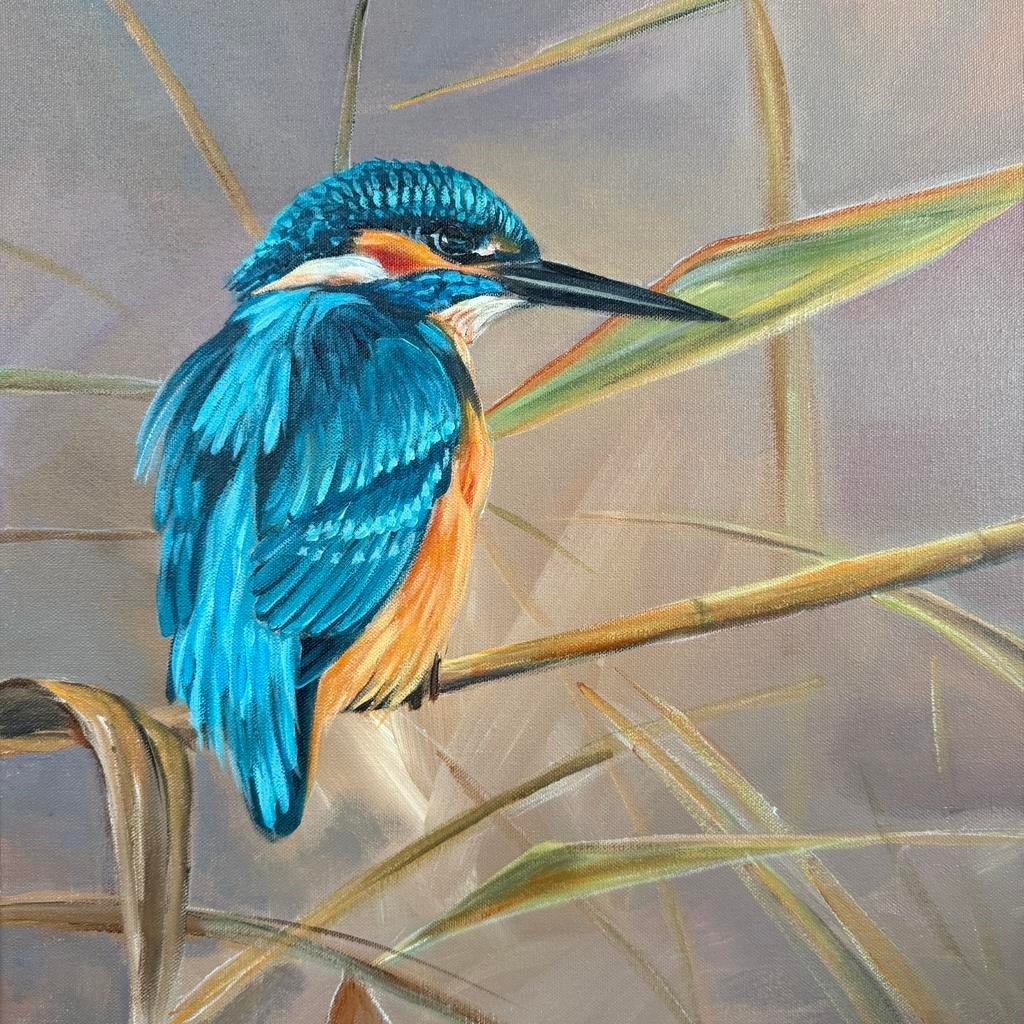 Schilderij ijsvogel, Ophalen of Verzenden