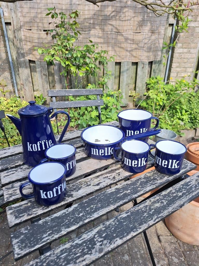 7dl emaille set- koffie/ melk, Ophalen