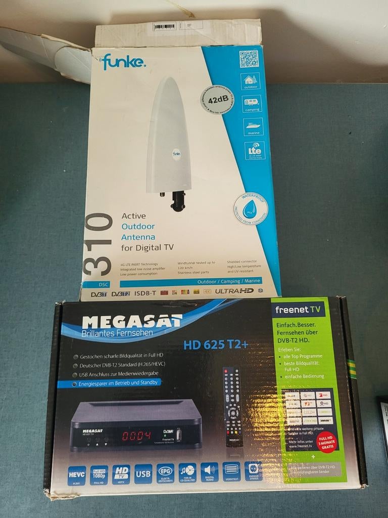 Megasat HD 625 T2+ Decoder met Funke Antenne, Ophalen, Gebruikt, Decoder