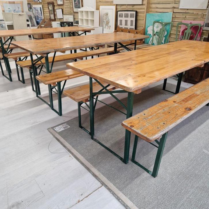 Biertafels en opklapbanken - Professionele festival tafels, Huis en Inrichting, Tafels | Eettafels, Gebruikt, 50 tot 100 cm, 200 cm of meer