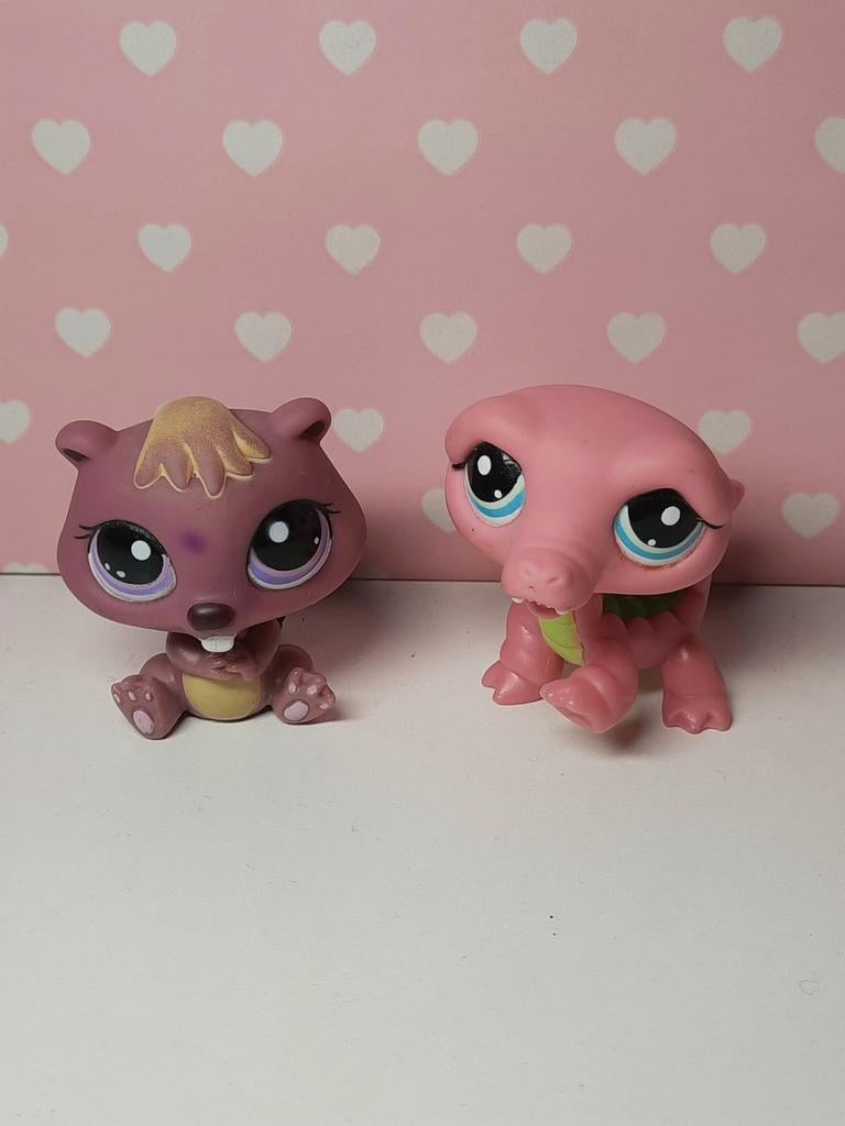 Littlest Pet Shop bever en krokodil, Verzamelen, Poppetjes en Figuurtjes, Ophalen of Verzenden, Gebruikt
