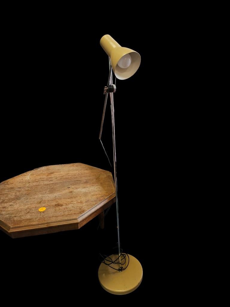 Vintage staande lamp - Geel met verstelbare arm, Ophalen, Gebruikt, 100 tot 150 cm, Vintage, Retro