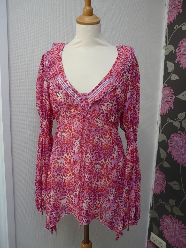 SPORTALM voile tuniek blouse roze panter mt 38, Ophalen of Verzenden, Nieuw, Maat 38/40 (M), Roze