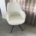Wit lederen draaibare stoel/ Bree’s New World, Ophalen, Nieuw, Leer