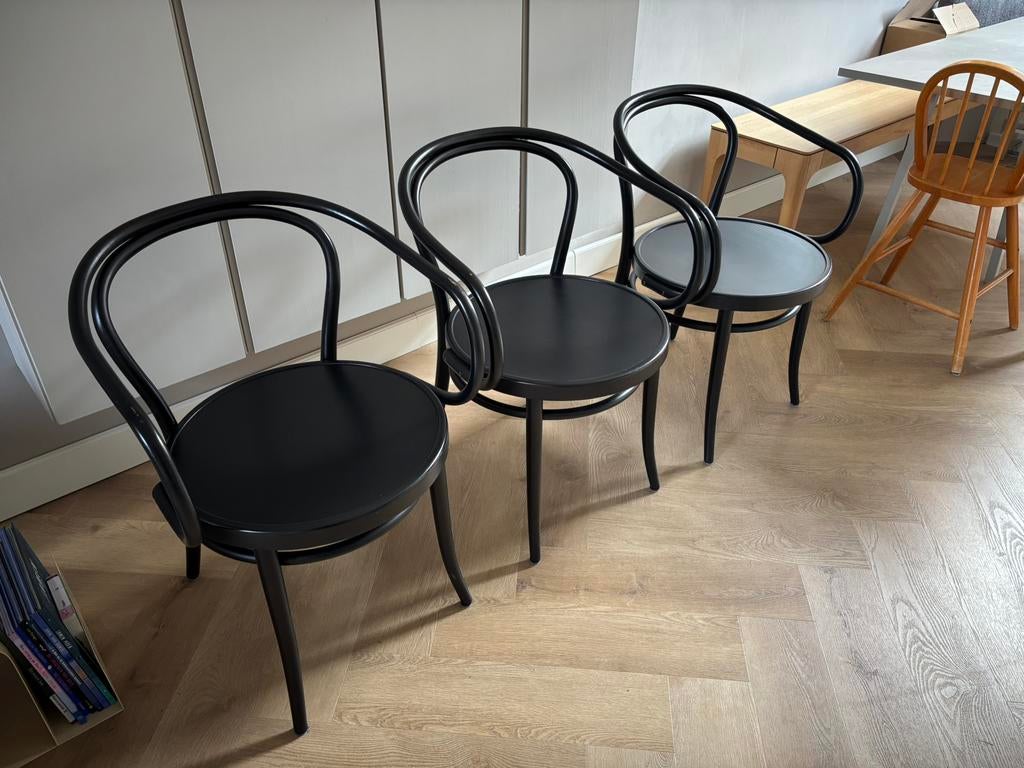 TON eetkamerstoelen nr 30 3 stuks -Dille Kamille stoel zwart, Huis en Inrichting, Ophalen, Gebruikt, Drie, Zwart