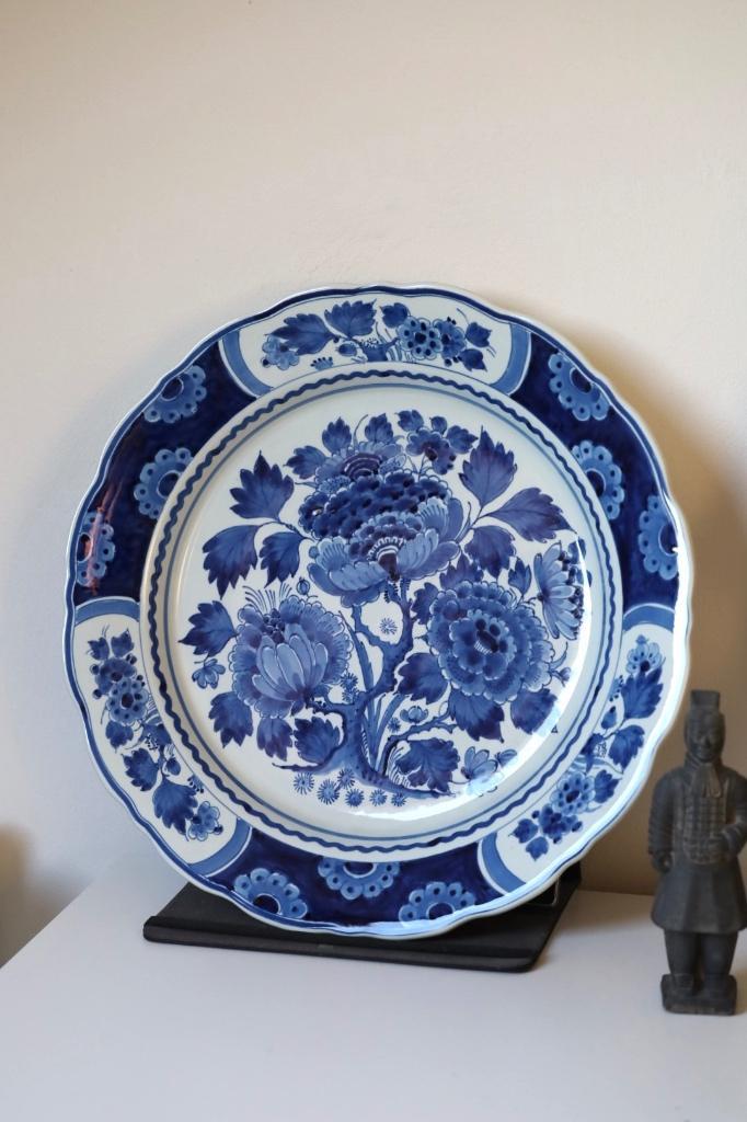 Wandbord groot delftsblauw Porceleyne fles 40 cm, Antiek en Kunst, Antiek | Wandborden en Tegels, Ophalen of Verzenden