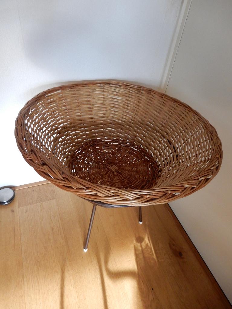 Vintage rieten winkelmand, Antiek en Kunst, Curiosa en Brocante, Ophalen