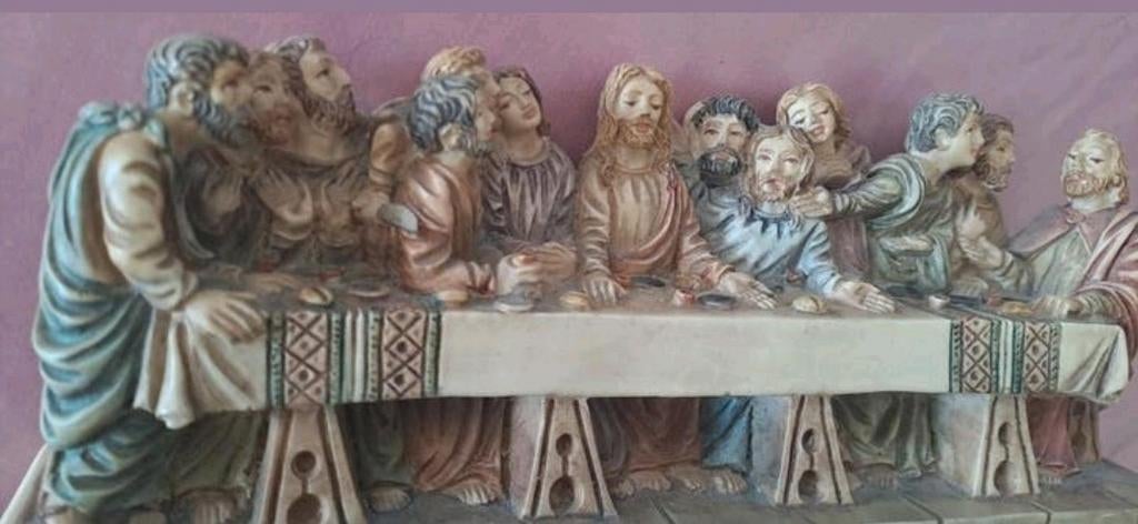 Het Laatste Avondmaal – zwaar stenen beeld 30 cm – Diogenes, Ophalen of Verzenden