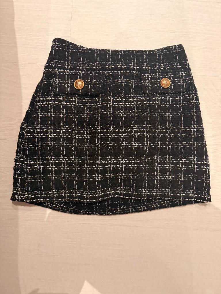 Zwart wit gevlochten tweed rok onzichtbaar rits, Kleding | Dames, Rokken, Zwart, Ophalen of Verzenden, Zo goed als nieuw, Maat 36 (S)