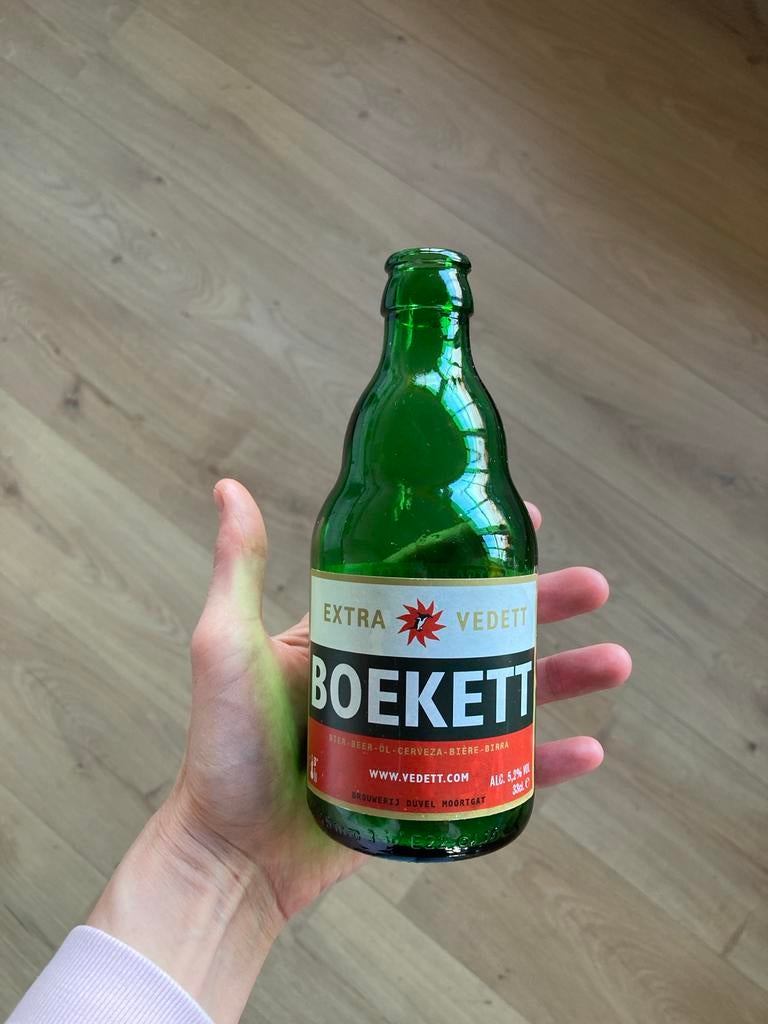 Vedett Extra Boekett bierflesje - Collectors item, Ophalen of Verzenden, Gebruikt, Flesje(s), Overige merken