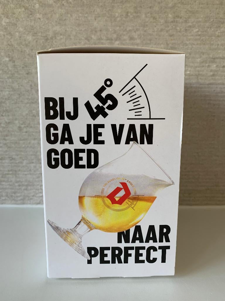 Exclusief Duvel glas bij 45 ga je van goed naar Perfect, Verzamelen, Biermerken, Ophalen of Verzenden, Nieuw, Glas of Glazen, Duvel