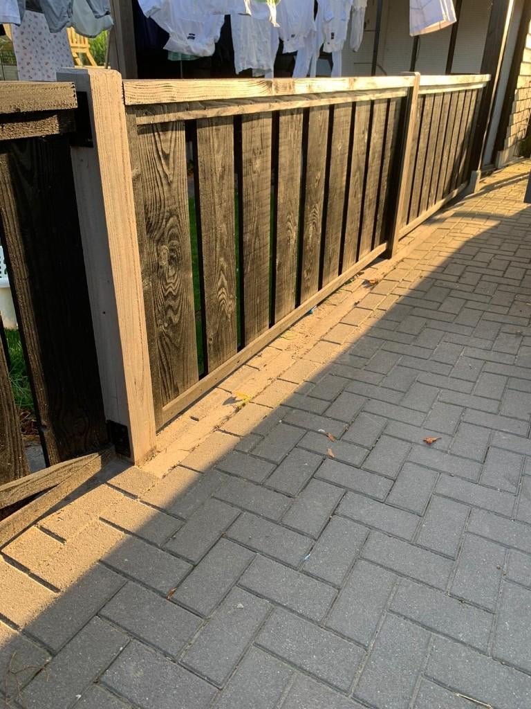 Douglas houten hekwerk, balustrade, raster, poort,afsluiting, Ophalen, Nieuw, Hout, Tuinhek